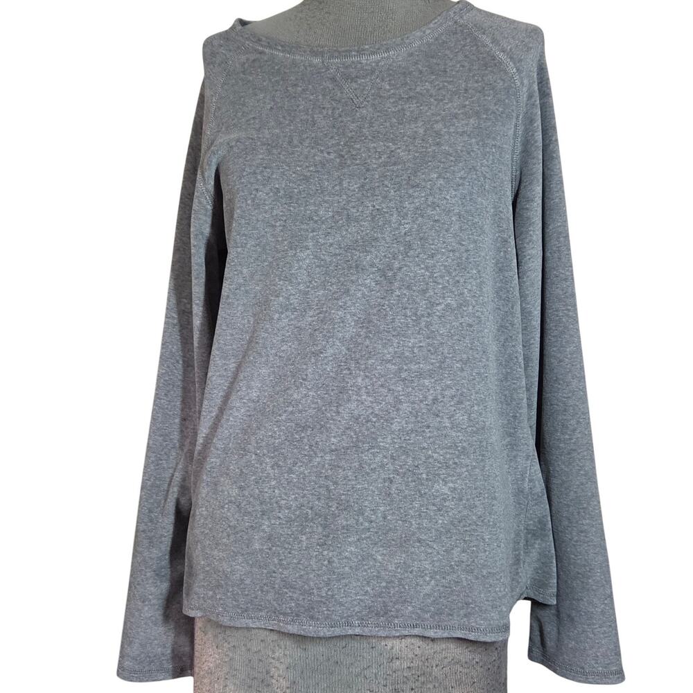 Nautica Gray Cotton Blend Long Sleeve Heavyweight Tee Size Medium